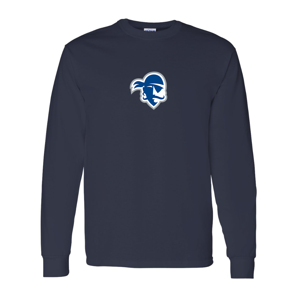 Men's Seton Hall Pirates Logo Gildan Heavy Cotton Long Sleeve T-Shirt