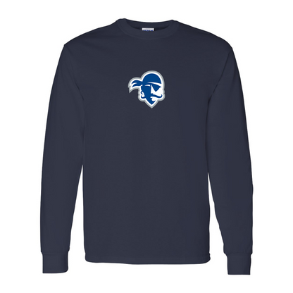 Men's Seton Hall Pirates Logo Gildan Heavy Cotton Long Sleeve T-Shirt
