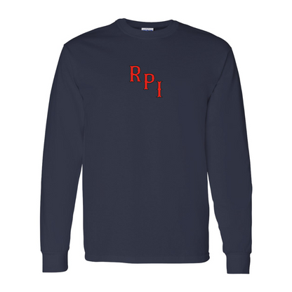 Men's RPI Engineers Logo Gildan Heavy Cotton Long Sleeve T-Shirt