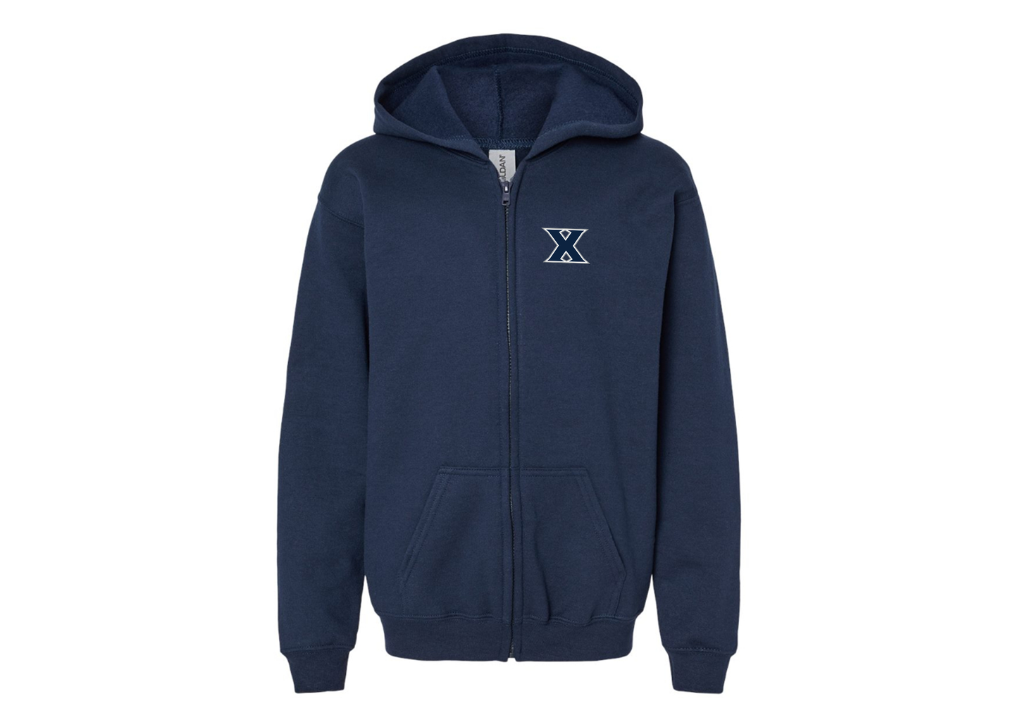 Gildan Heavy Blend Youth Xavier Musketeers Full Zip Hooded Sweatshirt