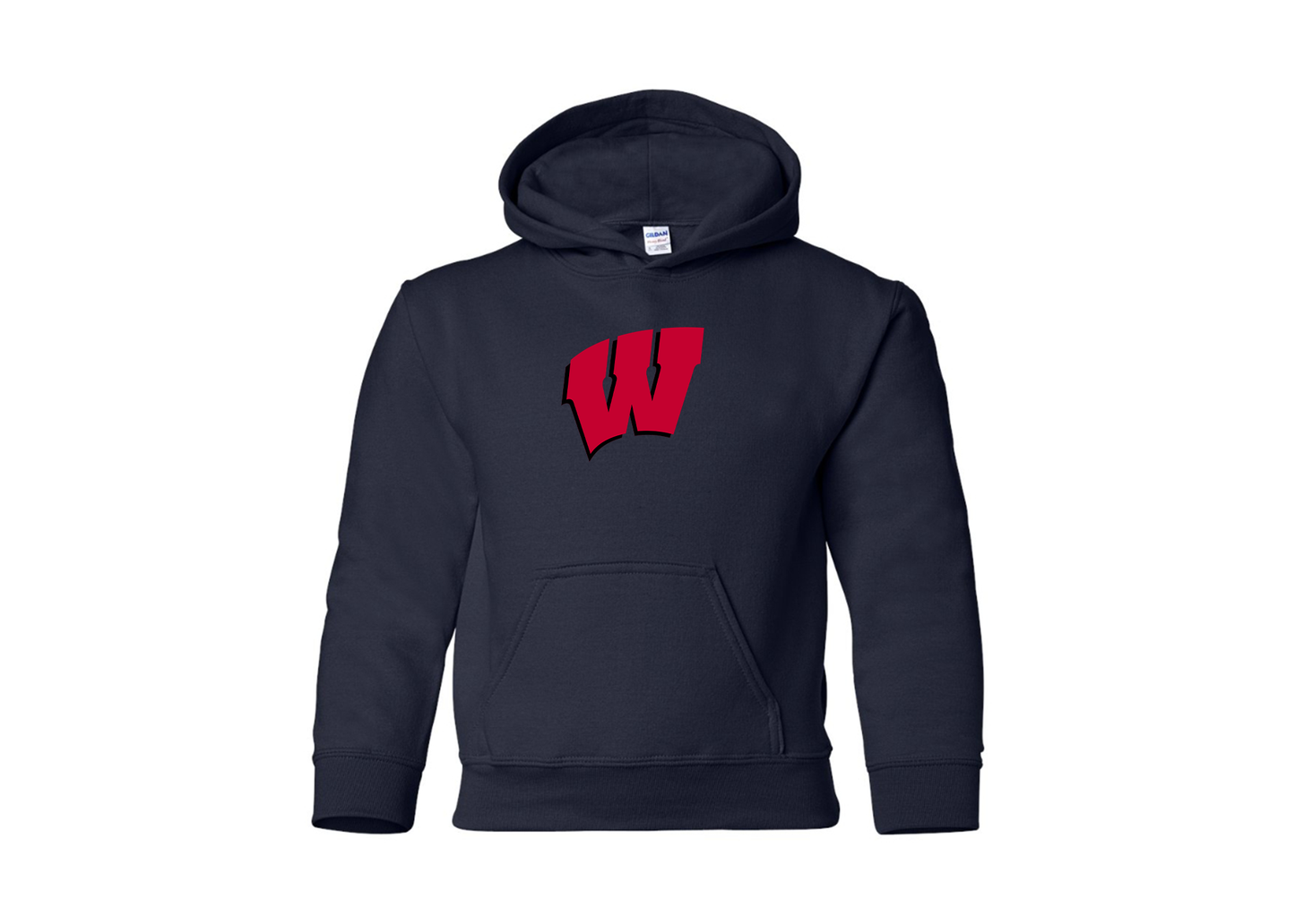 Youth Wisconsin Badgers Gildan Heavy Blend  Hooded Sweatshirt
