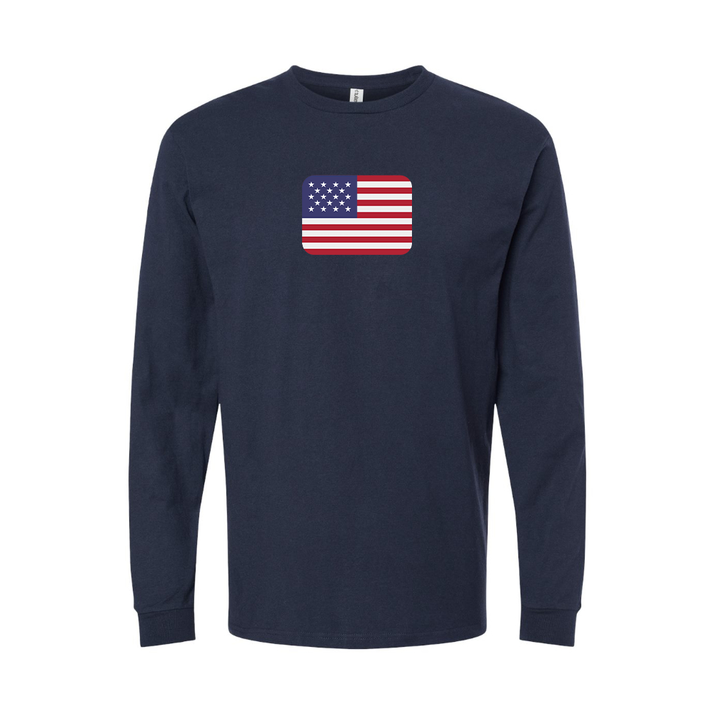 Youth American-Flag-Emoji Cotton Long Sleeve T-Shirt