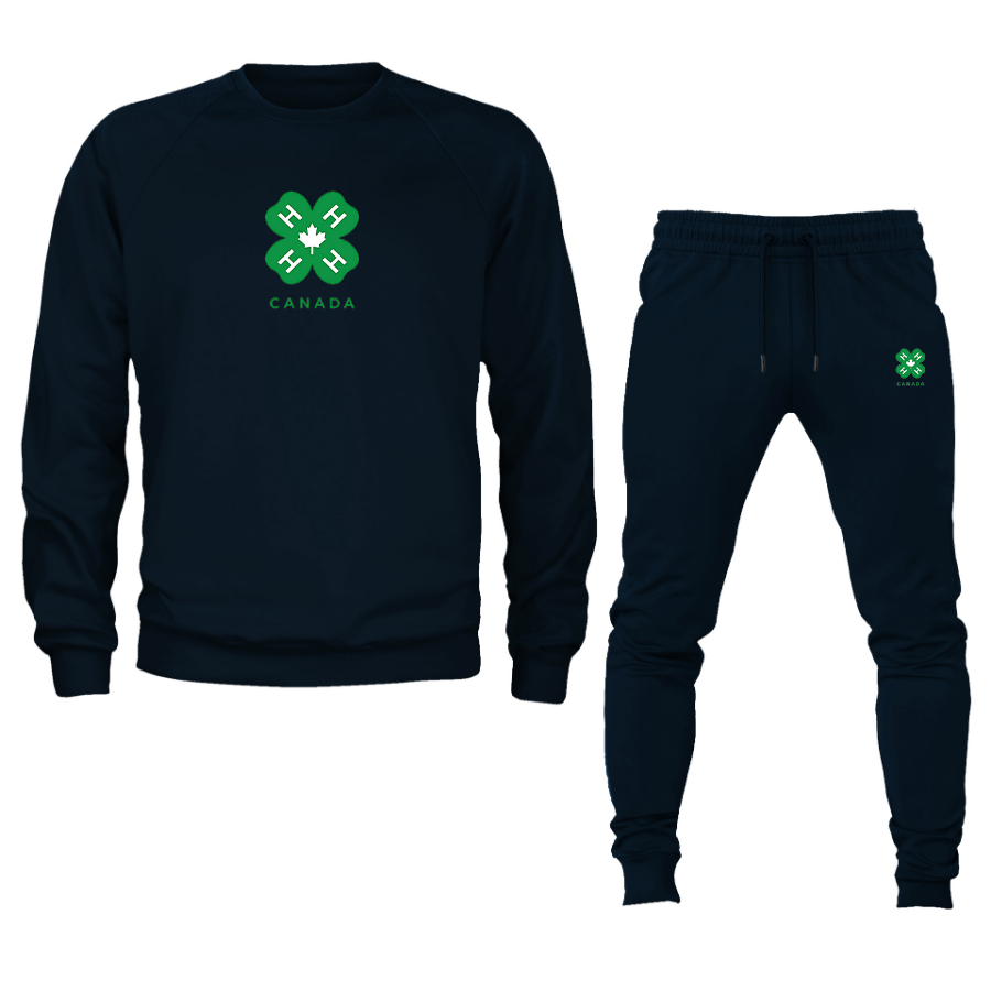 Men's 4H Canada Logo Crewneck Sweatshirt Joggers Suit