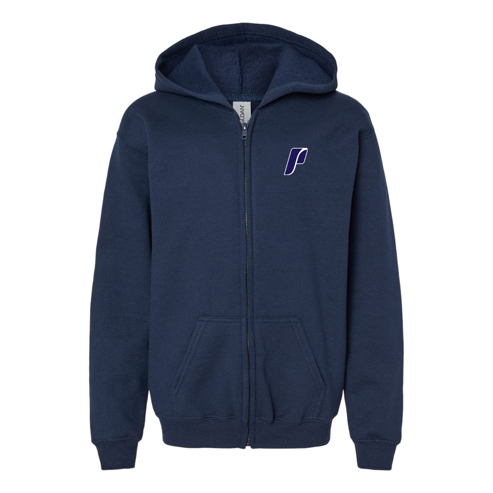 Gildan Heavy Blend Youth Portland Pilots Logo Full Zip Hooded Sweatshirt