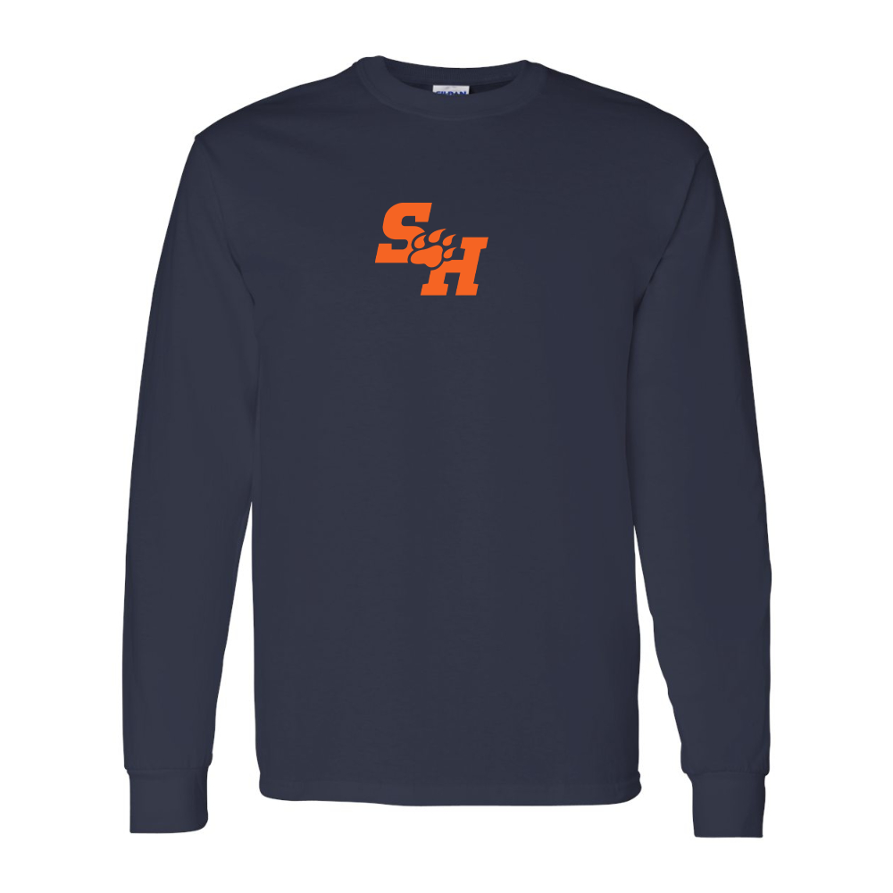 Men's Sam Houston State Bearkats Logo Gildan Heavy Cotton Long Sleeve T-Shirt