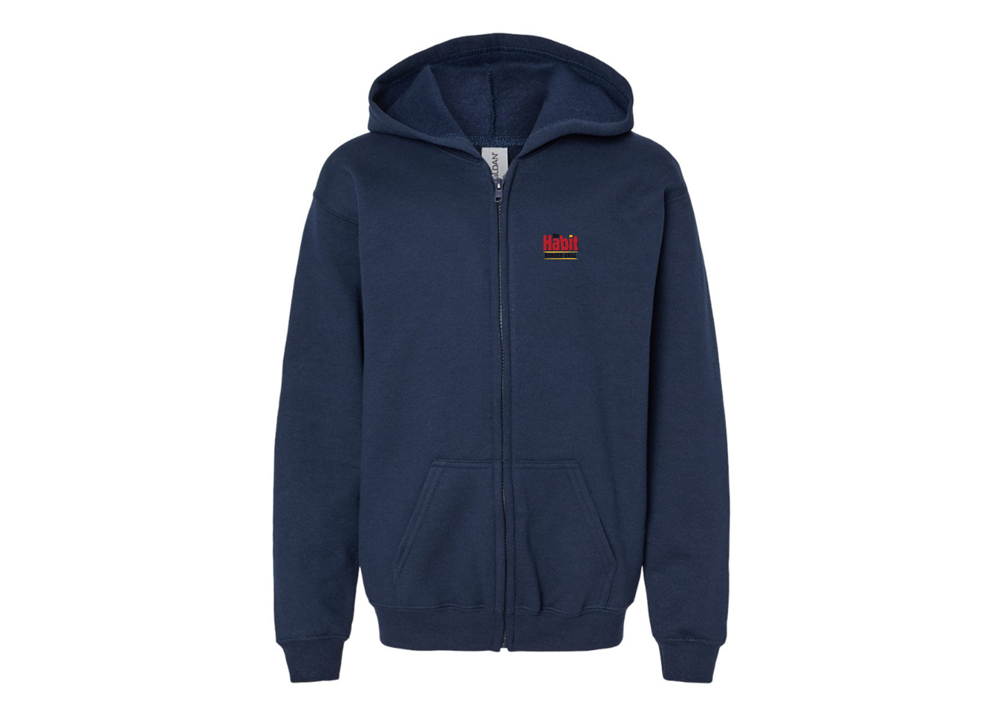 Gildan Heavy Blend Youth The Habit Burger Grill Full Zip Hooded Sweatshirt