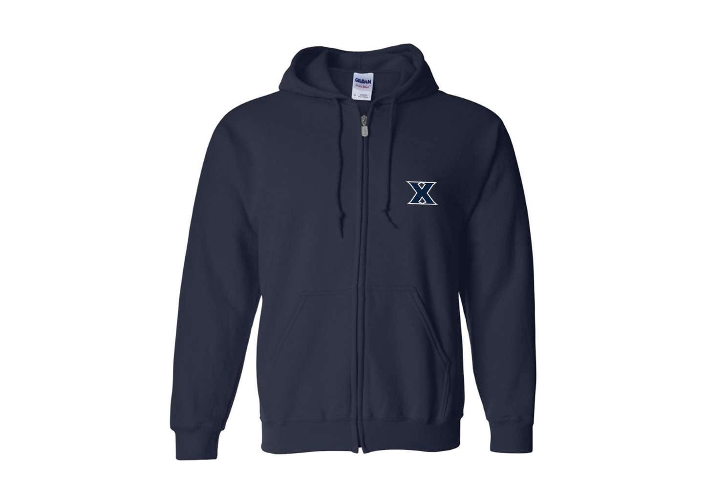 Men's Xavier Musketeers Gildan  Heavy Blend Full Zip Hooded Sweatshirt