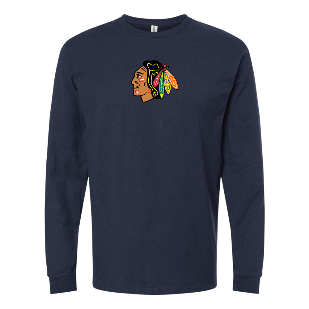 Men's Blackhawks Logo Long Sleeve T-Shirt