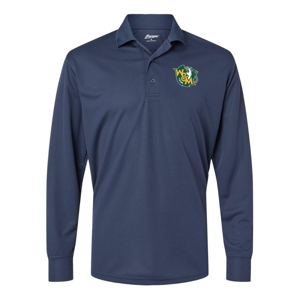 Men's William and Mary Tribe Paragon Prescott Long Sleeve Polo