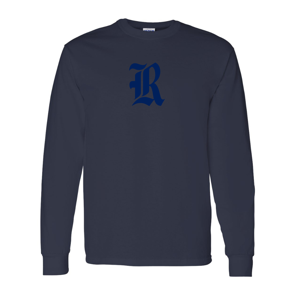 Men's Rice Owls Logo Gildan Heavy Cotton Long Sleeve T-Shirt