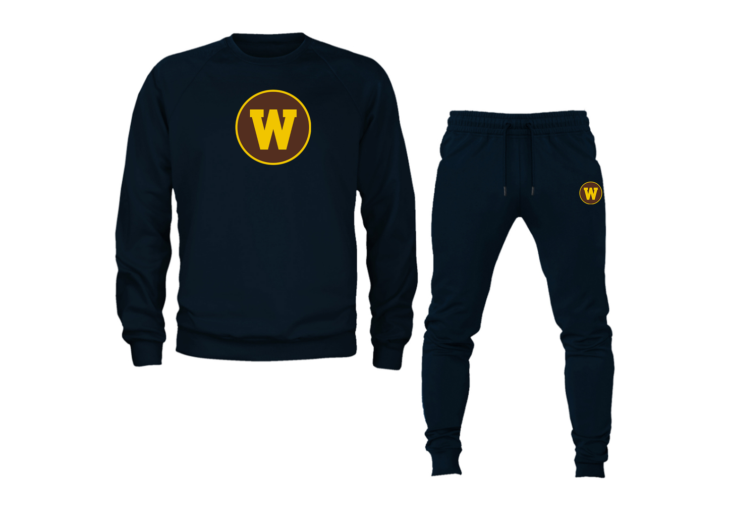 Men's Western Michigan Broncos Crewneck Sweatshirt Joggers Suit