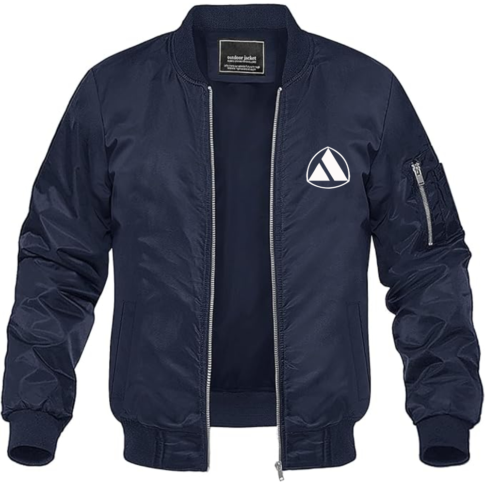 Men's Autobianchi Logo Lightweight Bomber Jacket Windbreaker Softshell Varsity Jacket Coat