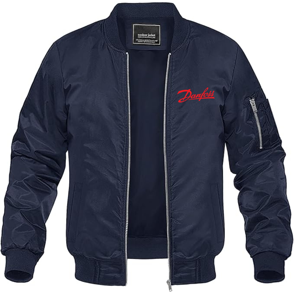 Men's Danfoss Logo Lightweight Bomber Jacket Windbreaker Softshell Varsity Jacket Coat