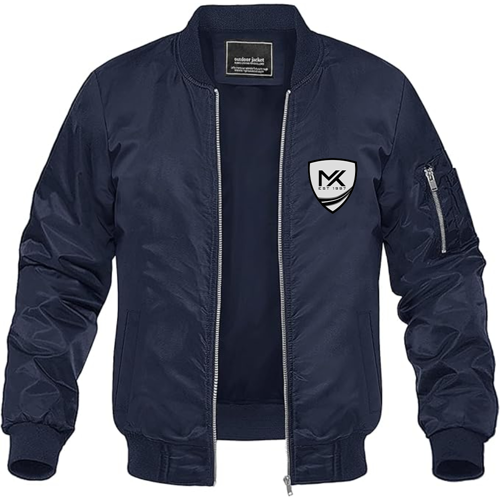 Men's MK Sportscars Logo Lightweight Bomber Jacket Windbreaker Softshell Varsity Jacket Coat