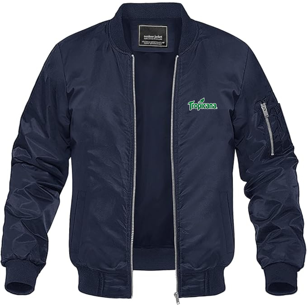 Men's Tropicana Logo Lightweight Bomber Jacket Windbreaker Softshell Varsity Jacket Coat