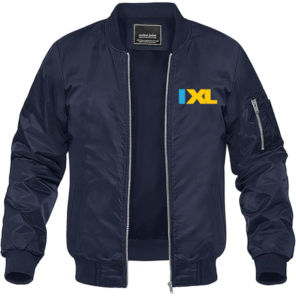 Men's IXL Logo Lightweight Bomber Jacket Windbreaker Softshell Varsity Jacket Coat