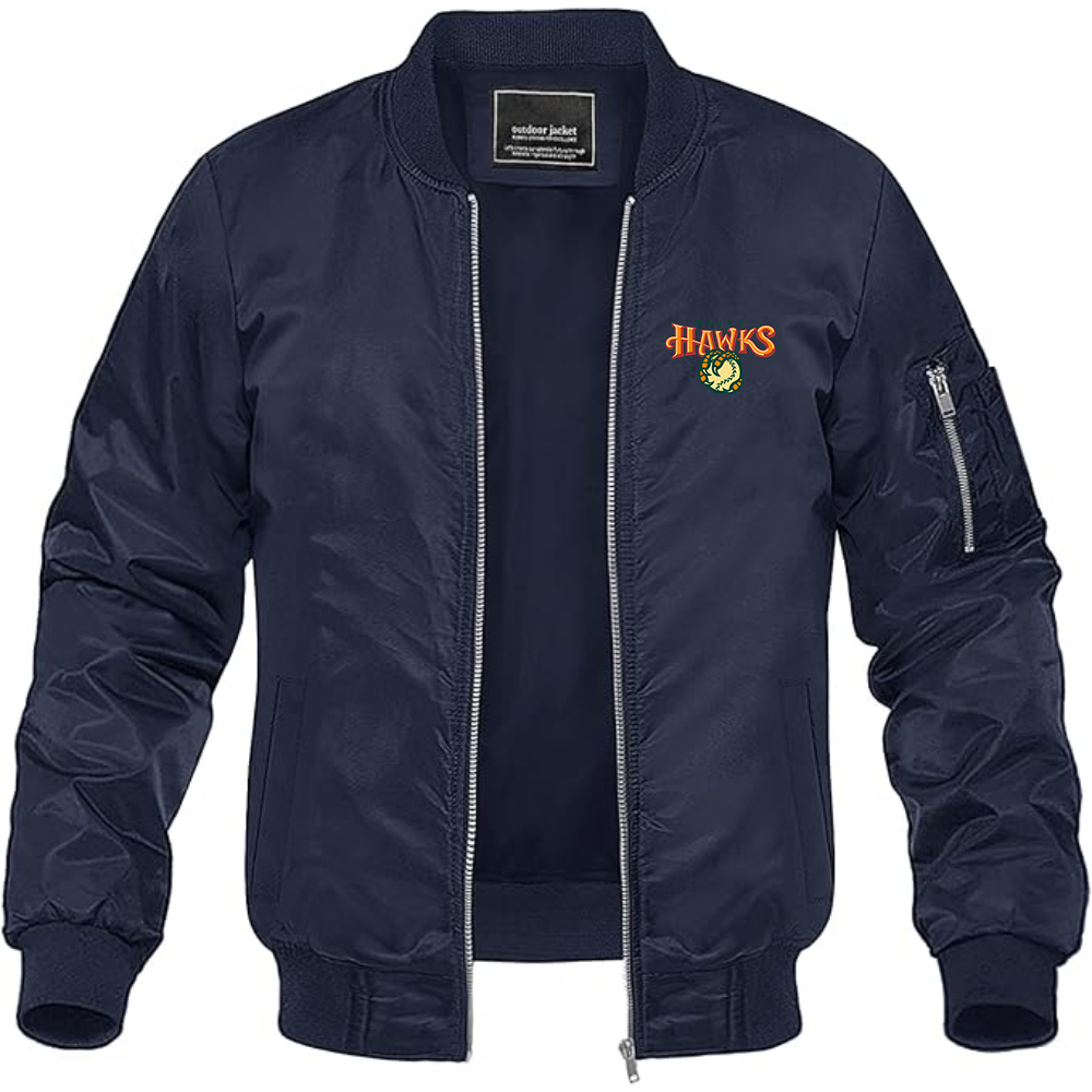 Men's Boise Hawks Logo Lightweight Bomber Jacket Windbreaker Softshell Varsity Jacket Coat