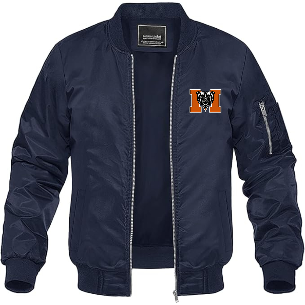 Men's Mercer Bears Logo Lightweight Bomber Jacket Windbreaker Softshell Varsity Jacket Coat