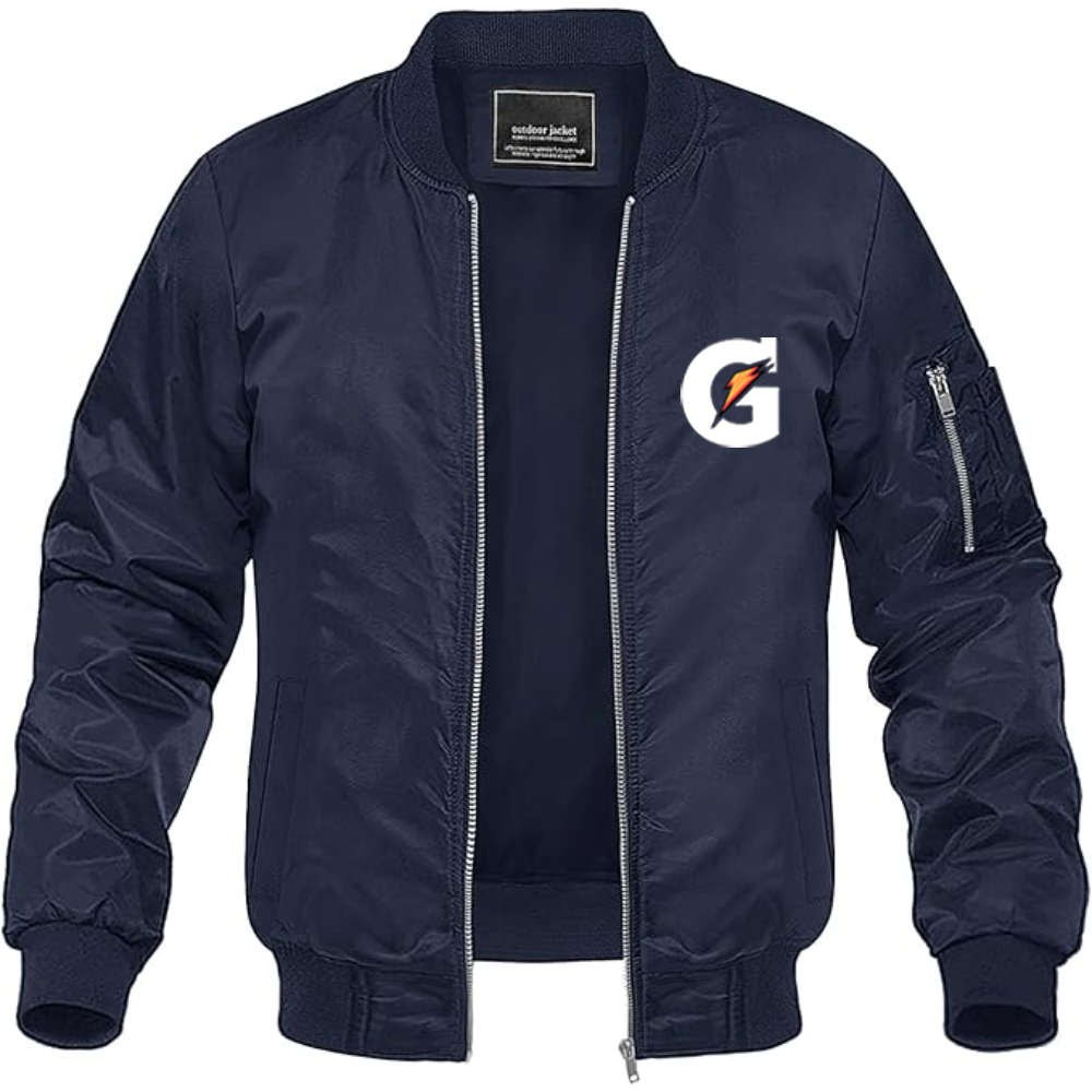 Men's Gatorade Logo Lightweight Bomber Jacket Windbreaker Softshell Varsity Jacket Coat