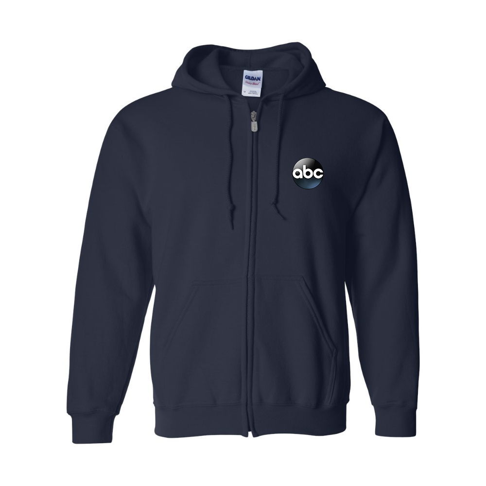 Men's Abc Logo Gildan  Heavy Blend Full Zip Hooded Sweatshirt