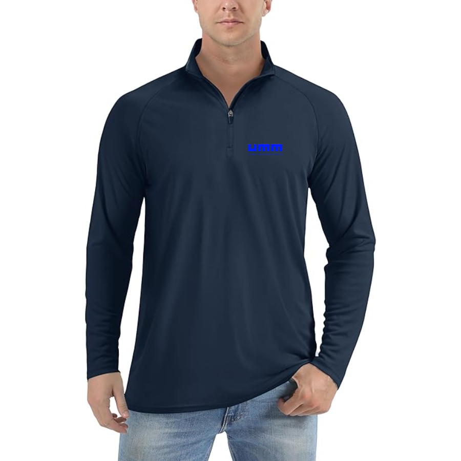 Men’s UMM Logo Lightweight Quarter-Zip Athletic Shirt Long Sleeve Performance Wear