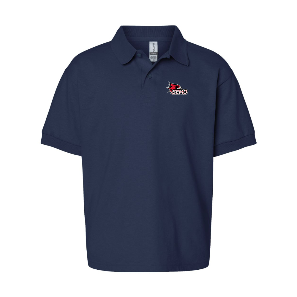 Youth SEMO Redhawks Logo Gildan Dry Blend Jersey Polo