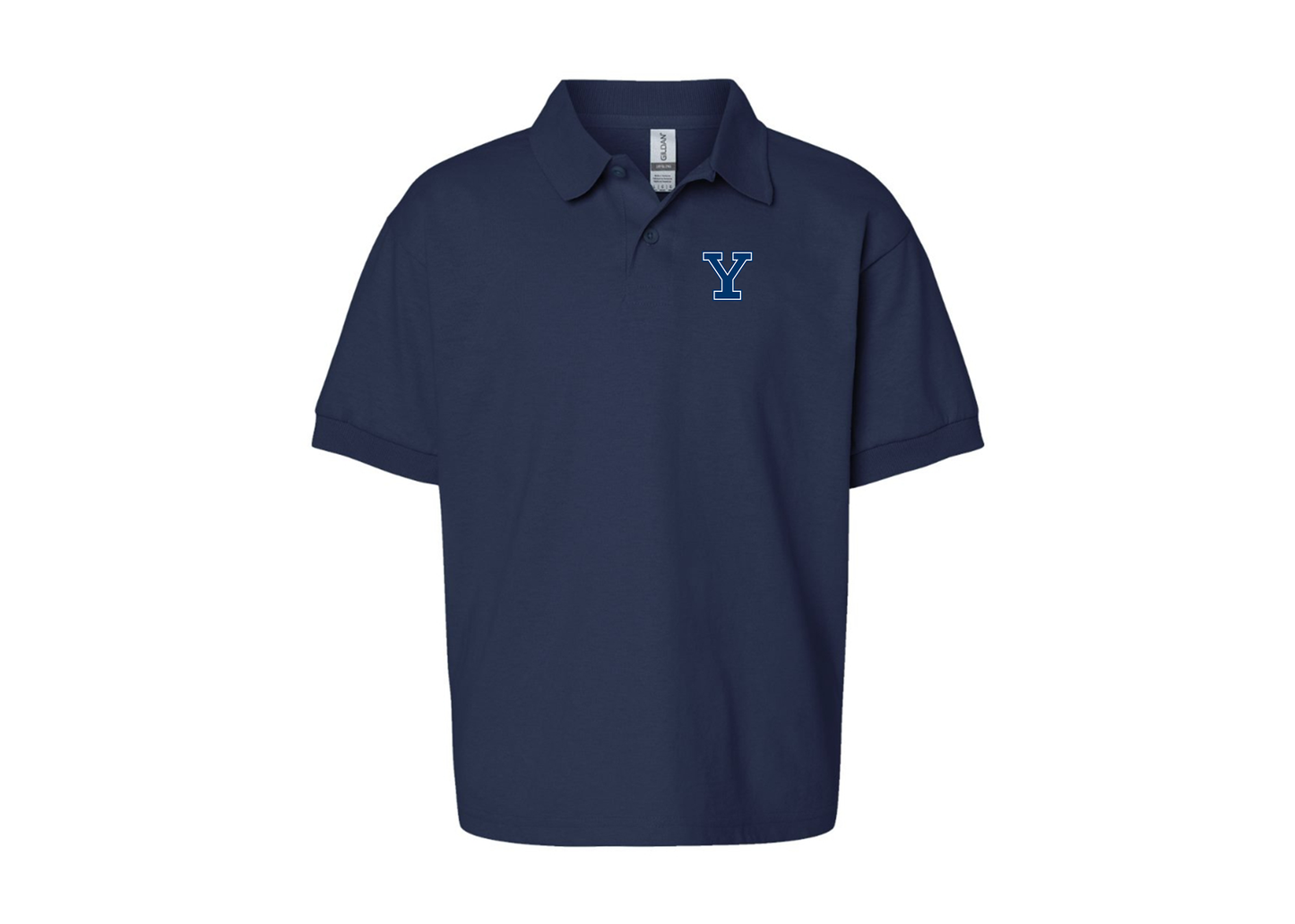 Youth Yale Bulldogs Gildan Dry Blend Jersey Polo