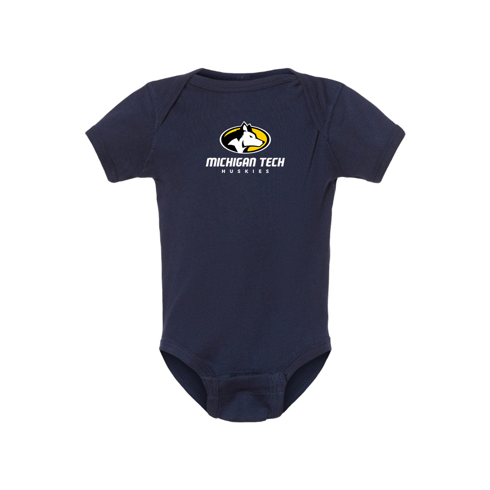 Michigan Tech Huskies Logo Baby Romper Onesie