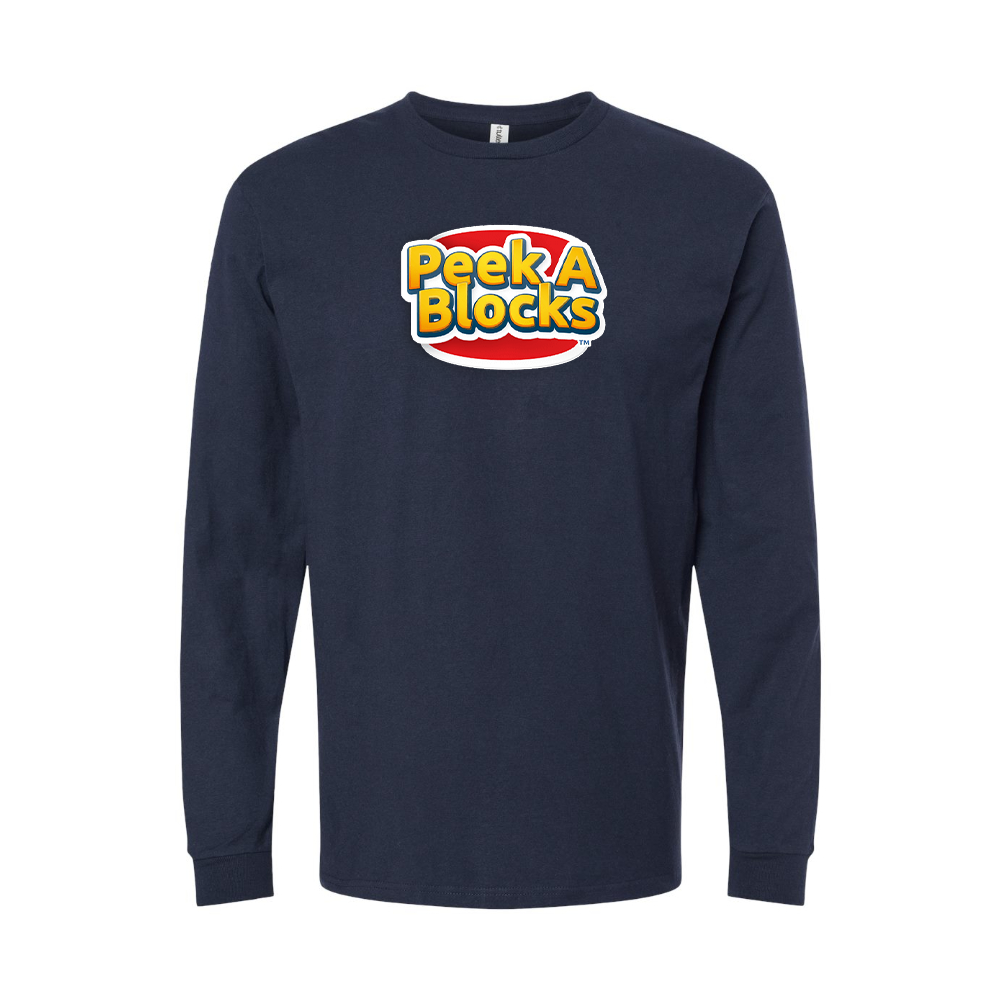 Men's Peek A Blocks Logo Long Sleeve T-Shirt
