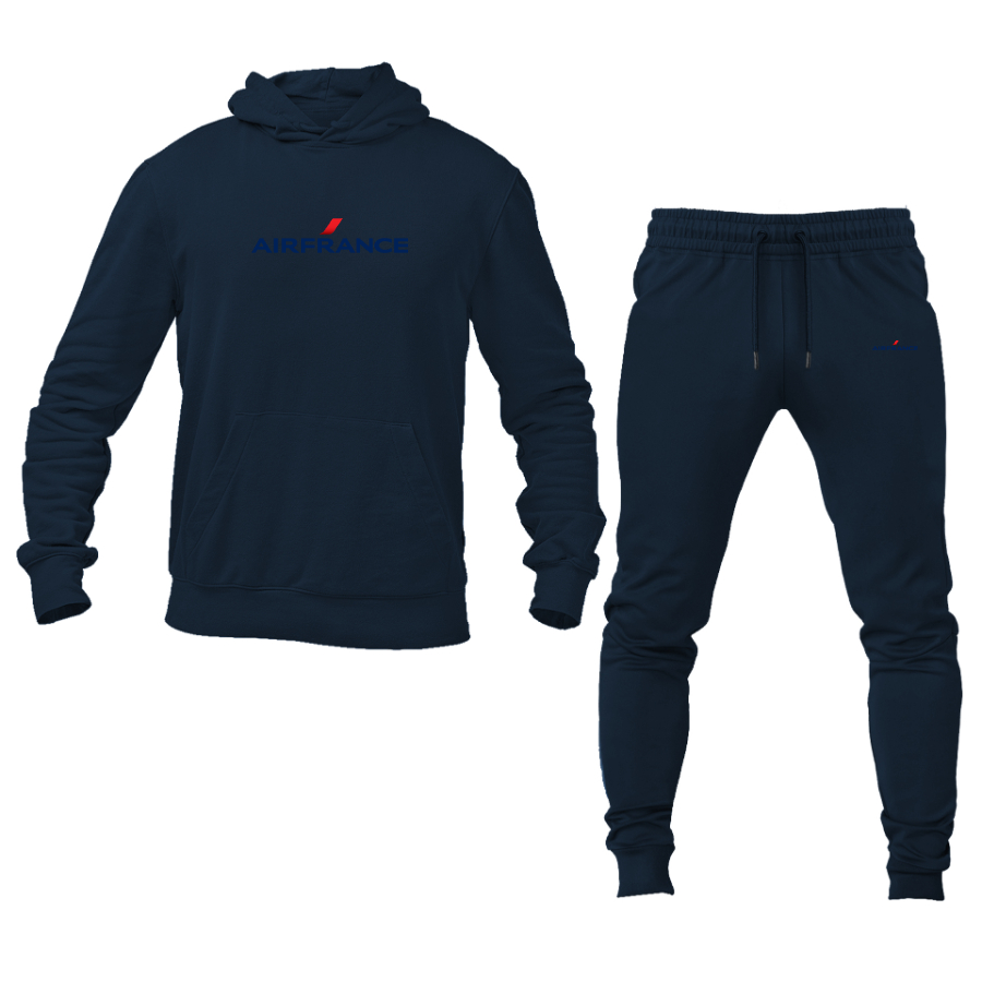 Men's Air France Logo Hoodie Joggers Set