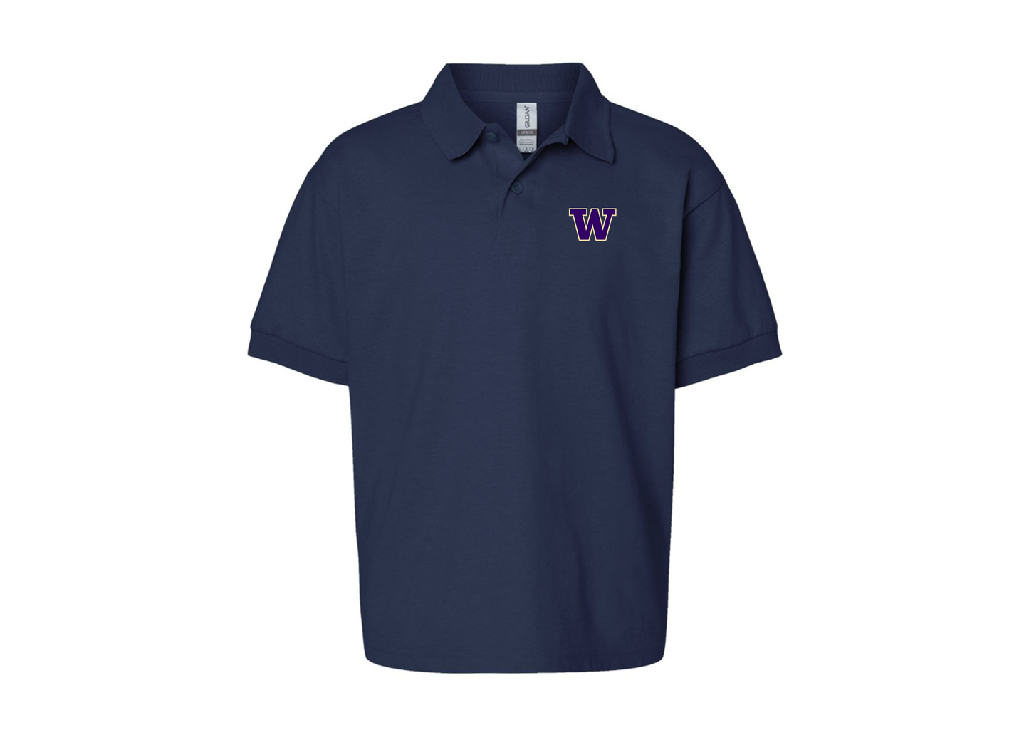 Youth Washington Huskies Gildan Dry Blend Jersey Polo