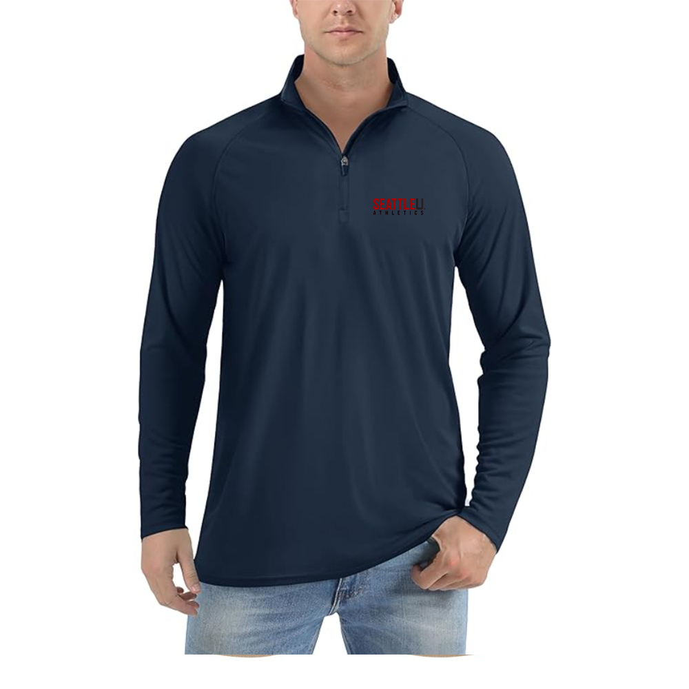 Men's Seattle Redhawks Logo Lightweight Quarter-Zip Athletic Shirt Long Sleeve Performance Wear