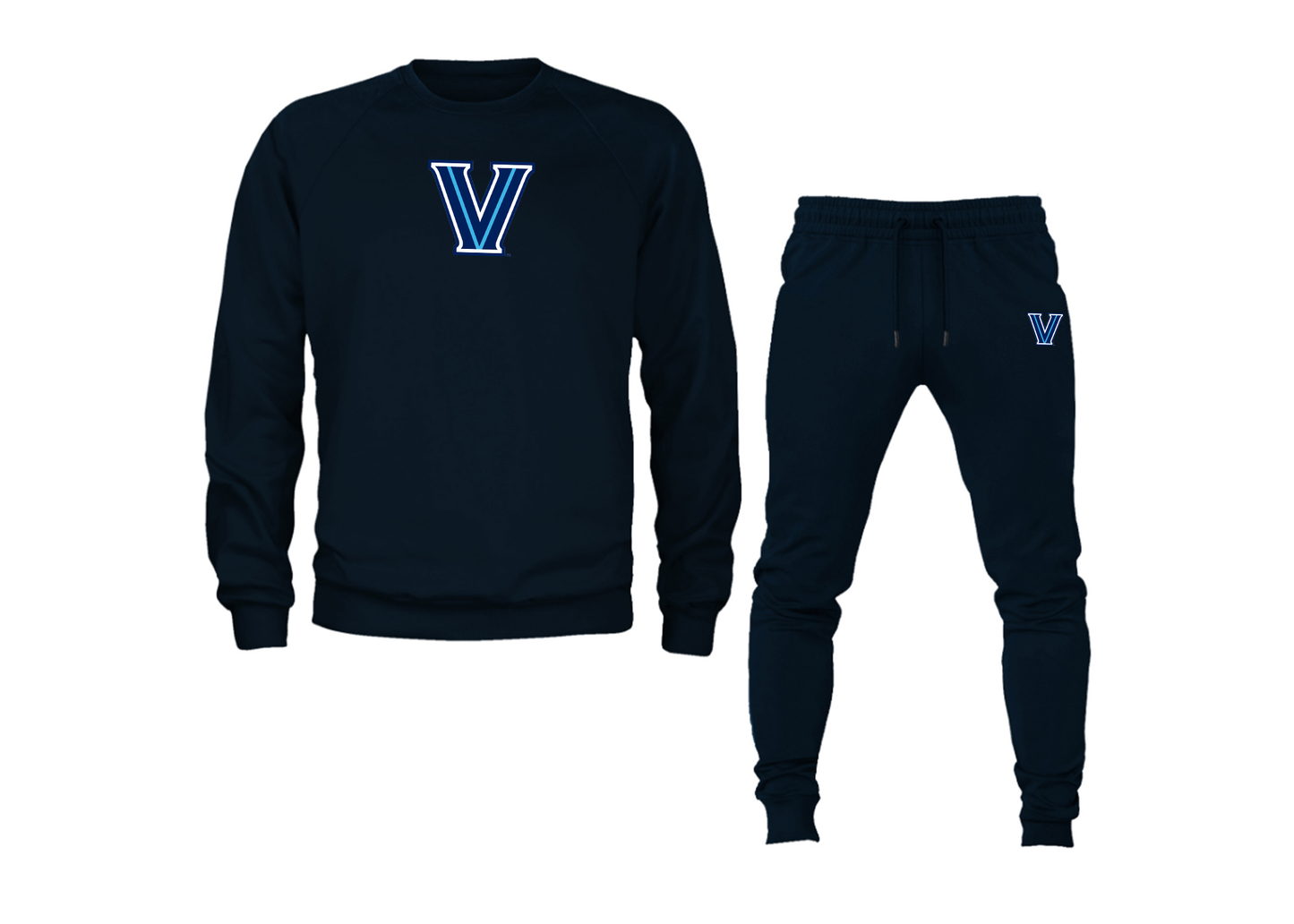 Men's Villanova Wildcats Crewneck Sweatshirt Joggers Suit