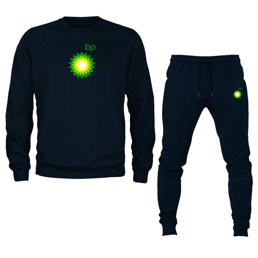 Men's BP Oil Logo Crewneck Sweatshirt Joggers Suit