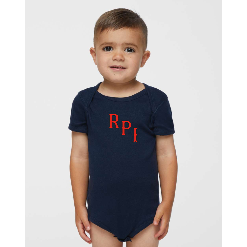 RPI Engineers Logo Rabbit Skins Infant Baby Rib Bodysuit