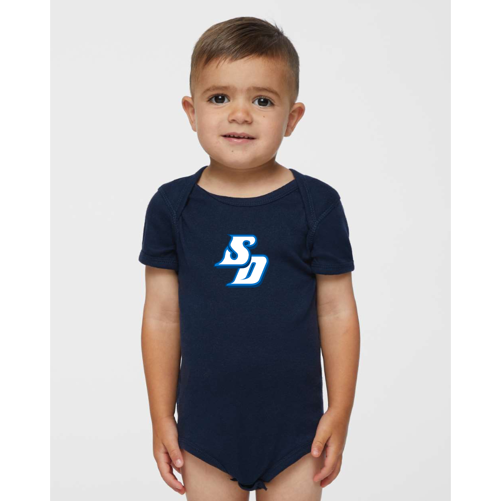 San Diego Toreros Logo Rabbit Skins Infant Baby Rib Bodysuit