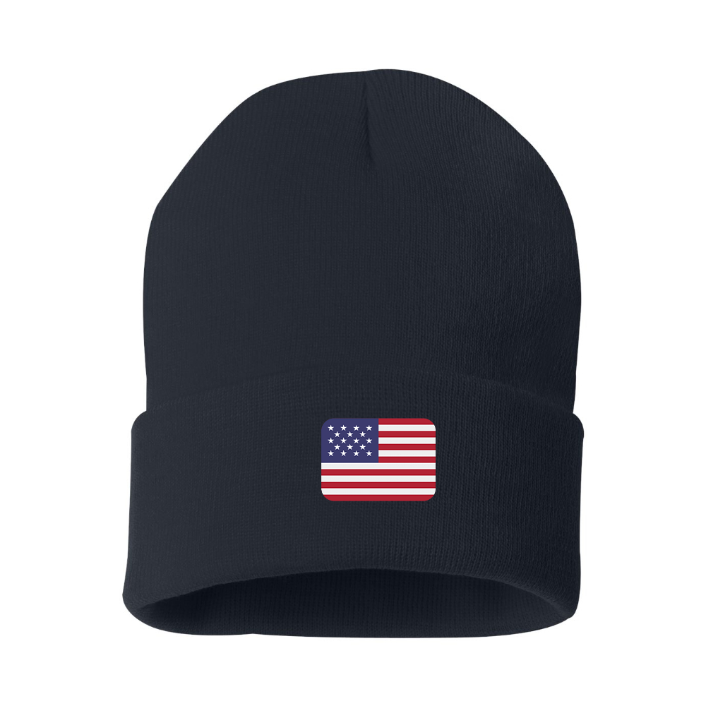 American-Flag-Emoji Beanie Hat