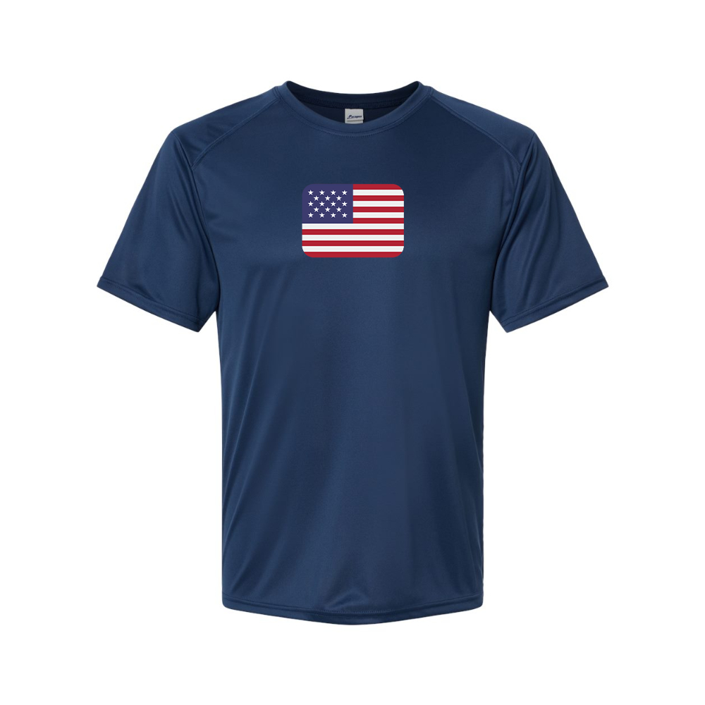 Men's American-Flag-Emoji Polyester T-Shirt