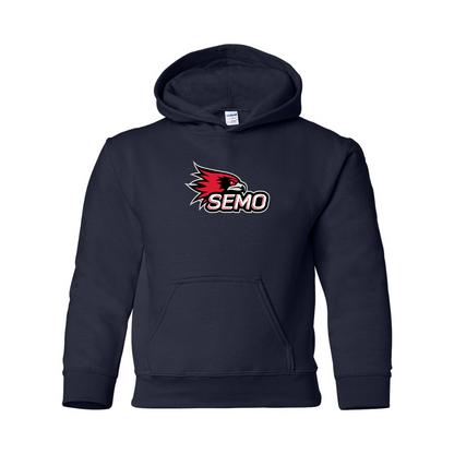 Youth SEMO Redhawks Logo Gildan Heavy Blend  Hooded Sweatshirt