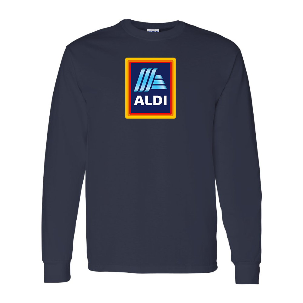 Men's Aldi Logo Gildan Heavy Cotton Long Sleeve T-Shirt