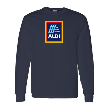 Men's Aldi Logo Gildan Heavy Cotton Long Sleeve T-Shirt