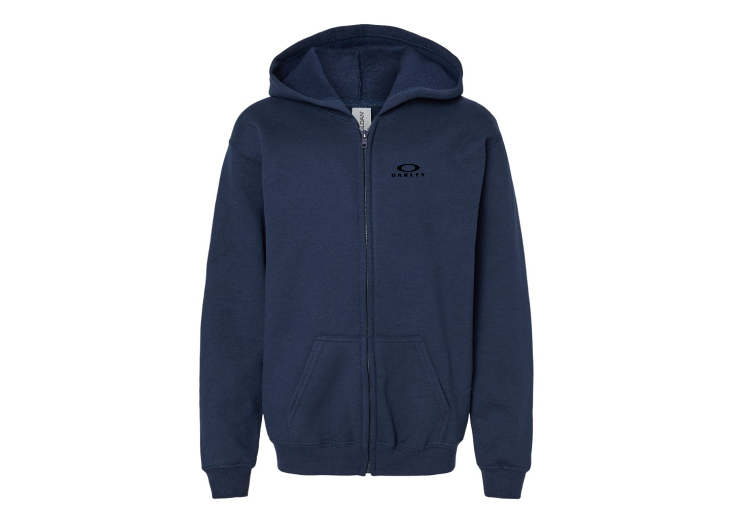 Gildan Heavy Blend Youth Oakley Logo Full Zip Hooded Sweatshirt