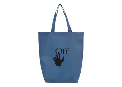 Off-White Hand Q-Tees Non-Woven Gusset Bottom Tote m