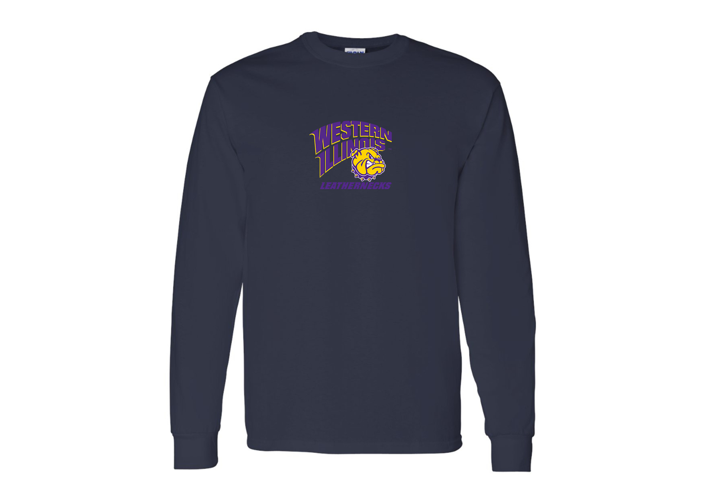 Men's Western Illinois Leathernecks Gildan Heavy Cotton Long Sleeve T-Shirt