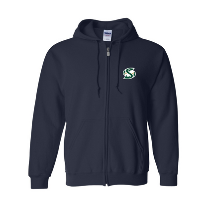 Men's Sacramento State Hornets Logo  Gildan  Heavy Blend Full Zip Hooded Sweatshirt