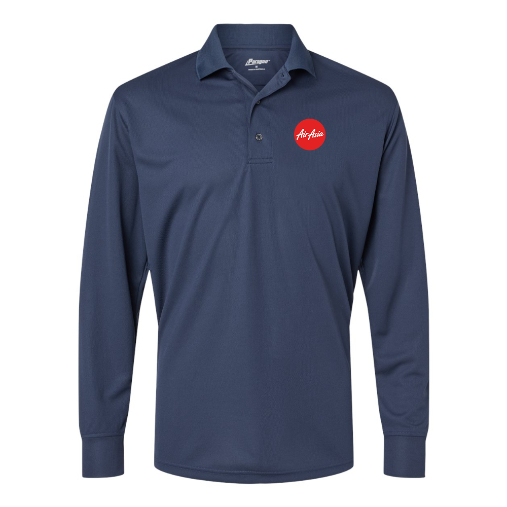 Men's Air Asia Logo Paragon Prescott Long Sleeve Polo
