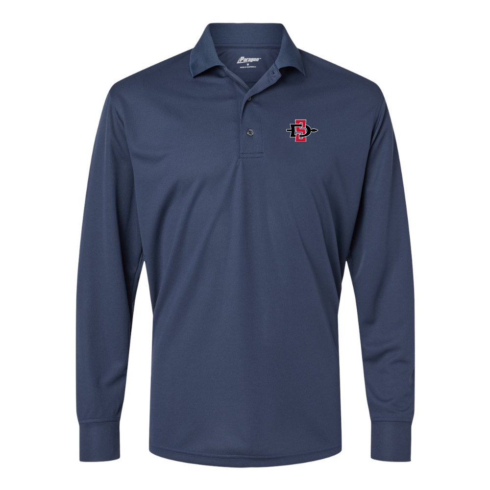 Men's San Diego State Aztecs Logo Paragon Prescott Long Sleeve Polo