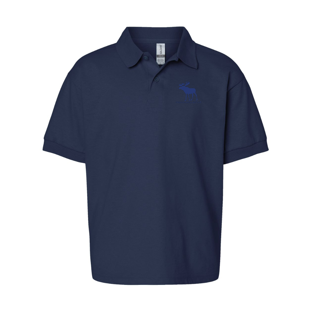 Youth Abercrombie & Fitch Moose Logo Gildan Dry Blend Jersey Polo