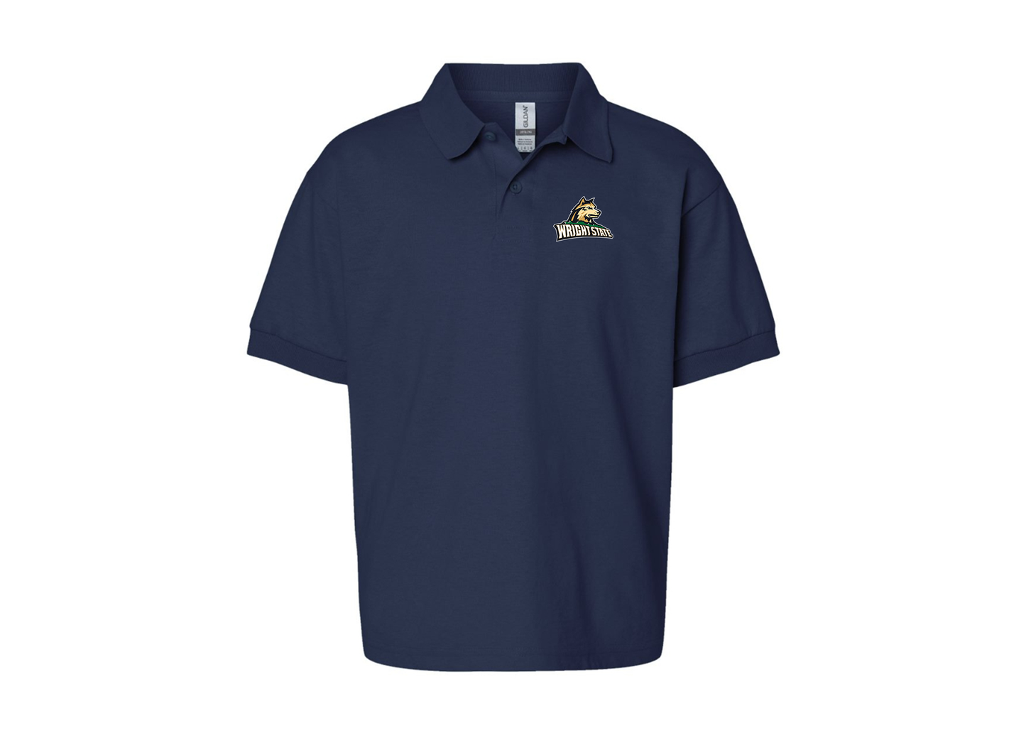 Youth Wright State Raiders Gildan Dry Blend Jersey Polo