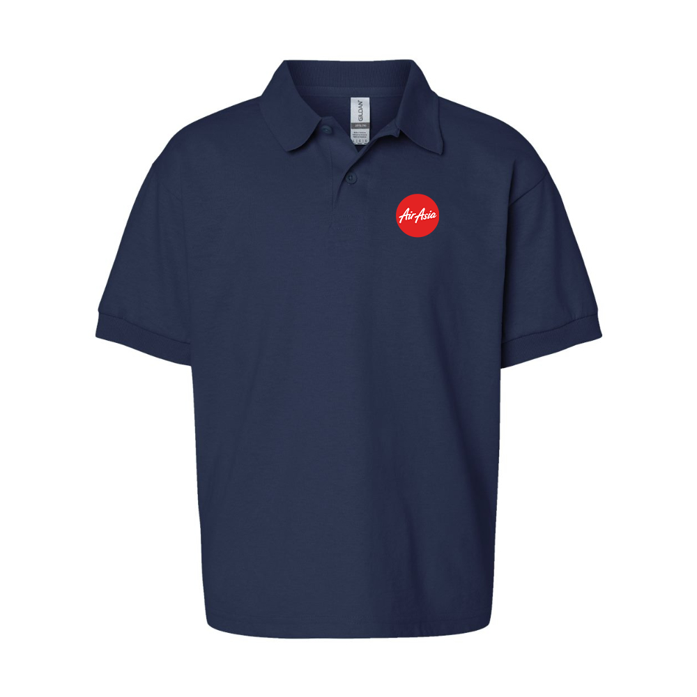 Youth Air Asia Logo Gildan Dry Blend Jersey Polo